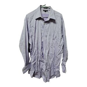 610 - Saks Fifth Avenue Mens Shirt XL Button Up Long Sleeve Purple 17.5 36/37